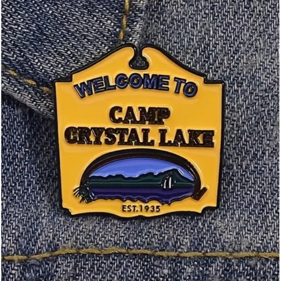 Unbranded Other - Camp Crystal Lake Enamel Pin Friday the 13th Horror Movie Jason Voorhees Yellow